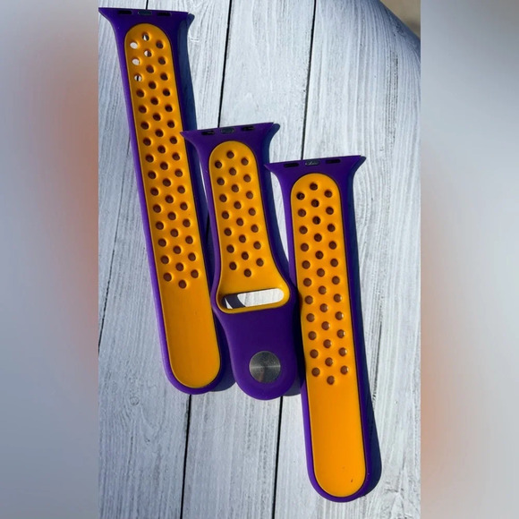 Interchangeable Watch Bands Fits Apple Watch’s size 42/44mm Purple Gold - Picture 3 of 5